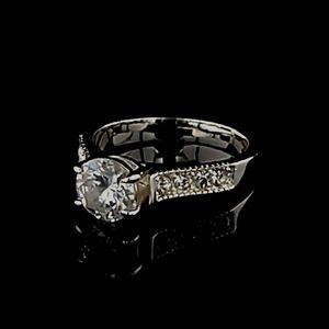 Ladies Classic CZ Crown Ring